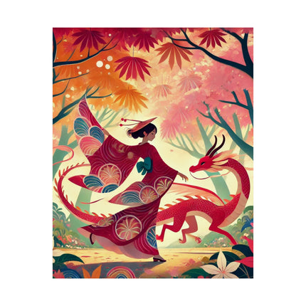 🐉🧚 The Dragon Fairy’s Dance Matte Vertical Poster – Spring Magic & Mythical Grace