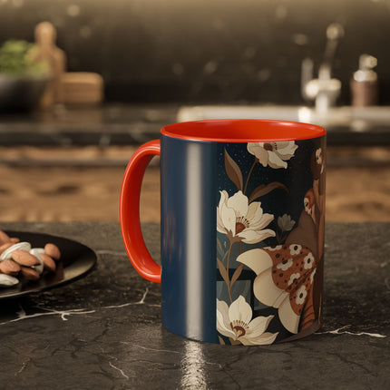 🌸✨ The Midnight Magnolia Masquerade Colorful Mug – Art Deco Nocturne