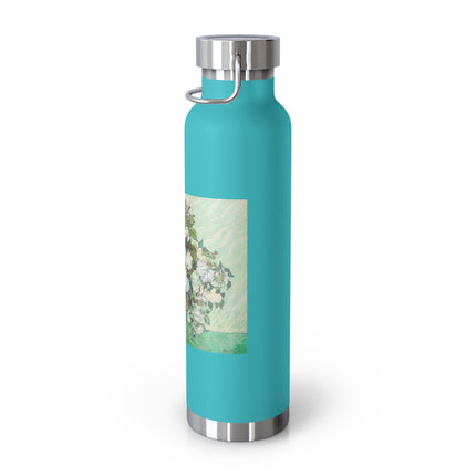 Roses by Vincent Van Gogh Copper Vacuum Insulated Bottle, 22oz