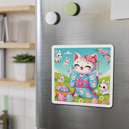 Springtime Kitten’s Easter Joy Die-Cut Magnets (5 Sizes)