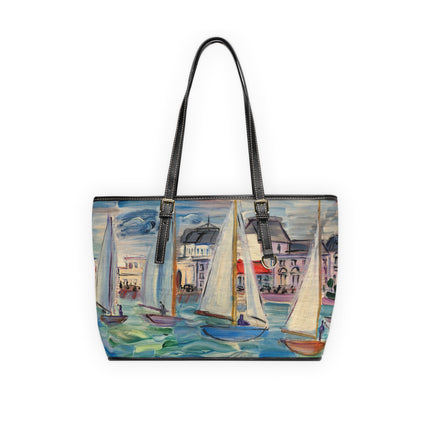Régates à Deauville by Raoul Dufy PU Leather Shoulder Bag