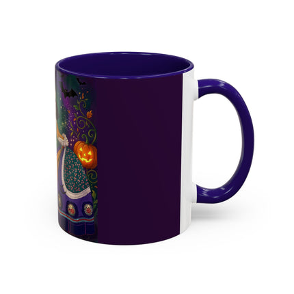 🎭🎃 The Masquerade Beneath The Pumpkin Lantern Colorful Mug – Theatrical Halloween Charm