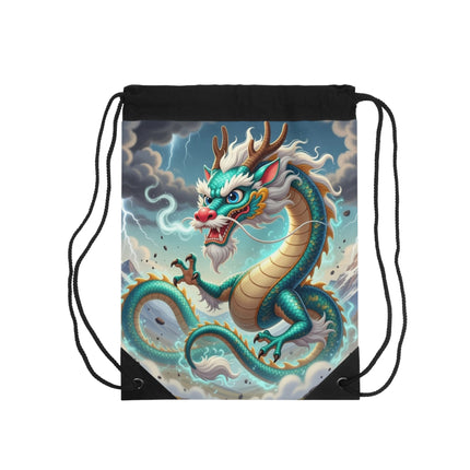 The Tibetan Dragon in Battle Drawstring Bag – Power, Motion & Mythic Energy
