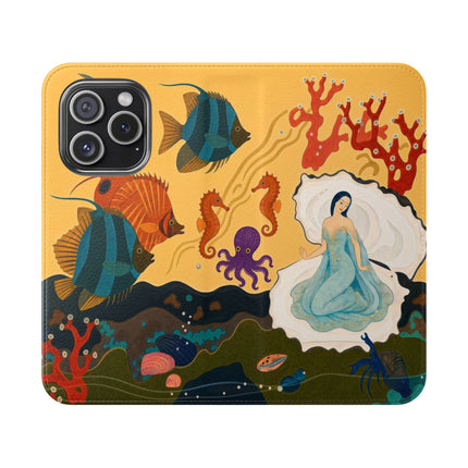 🐚🌊 The Lady Of The Enchanted Pearl Flip Case – Art Deco Undersea Fantasy