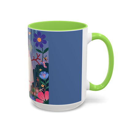 The Lady Of The Enchanted Aquarium Colorful Mugs – Art Deco Aquatic Elegance
