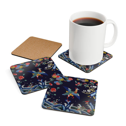 Rank Badge with Mandarin Corkwood Coaster Set