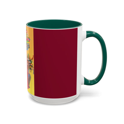 Elegant Holiday Woman with Gifts Colorful Mugs (11oz, 15oz)