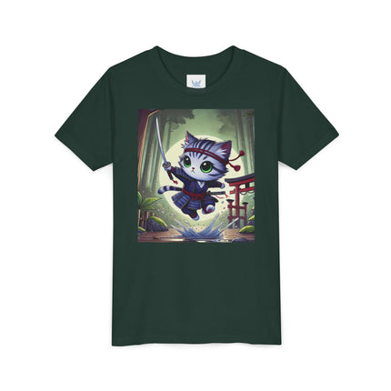 Moonlit Samurai Kitty Youth Short Sleeve Tee
