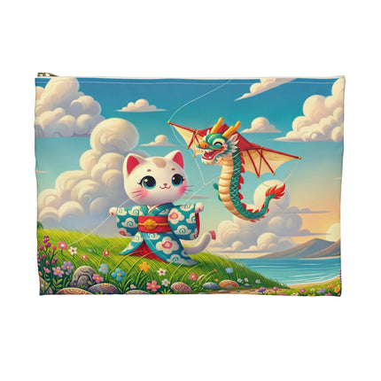 Geisha Kitten and the Dragon Kite Accessory Pouch – Joyful Flight & Dragon Spirit
