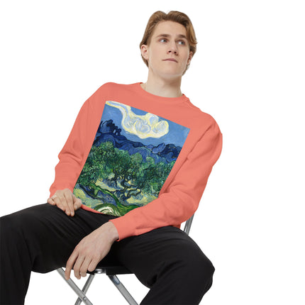 Olive Trees by Vincent Van Gogh Garment-Dyed Sweatshirt