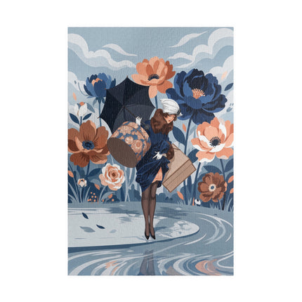 ☂️🌺 The Lady Of The Traveling Garden Puzzle – Art Deco Floral Adventure
