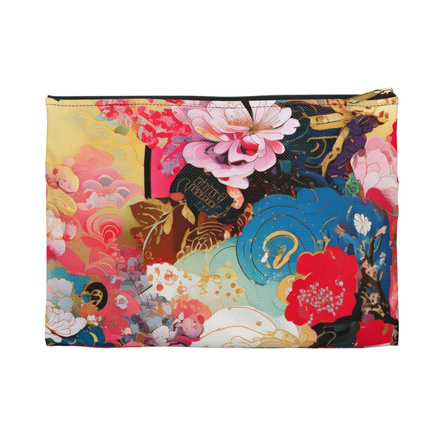 Ethereal Irises Accessory Pouch – Klimt-Inspired Art Nouveau Floral Design