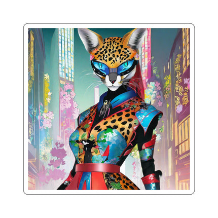 Cyber Cat Glamour Kiss-Cut Stickers (4 Sizes)