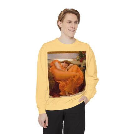 Flaming June by Frederic Leighton Unisex Garment-Dyed Sweatshirt