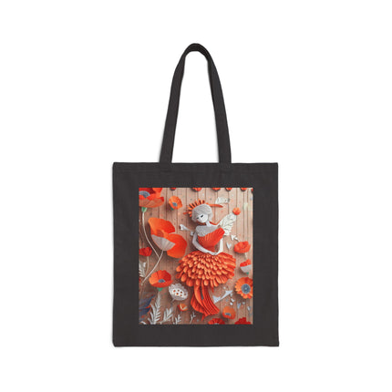 Poppy Fairy Cotton Canvas Tote Bag