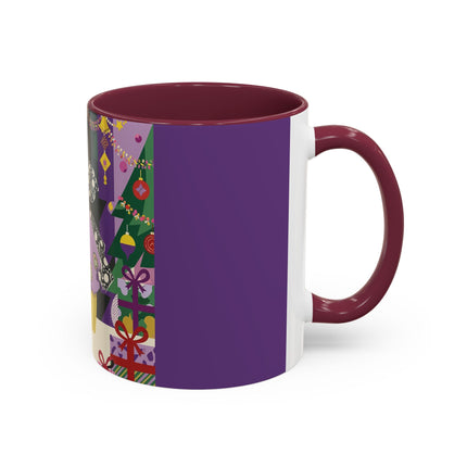 🎁✨ The Lavender Christmas Masquerade Colorful Mug – Art Deco Holiday Fantasy