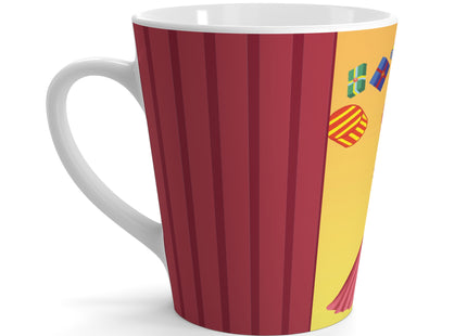 Elegant Holiday Woman with Gifts Latte Mug