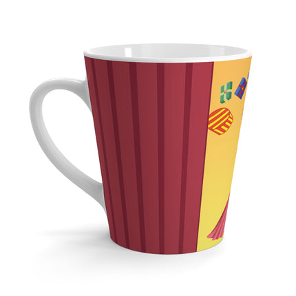 Elegant Holiday Woman with Gifts Latte Mug