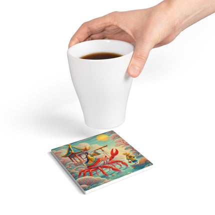 The Celestial Crab Navigator Ceramic Coaster