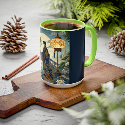 Moonlit Bridge Gentleman Colorful Mug – Imperial Serenity & Moonlit Harmony