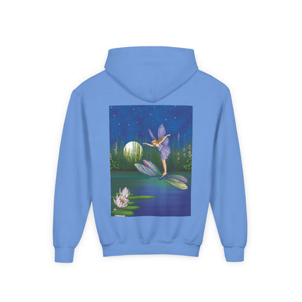 Fairy on a Dragonfly Youth Hooded Sweatshirt – Timeless Magic & Dreamlike Wonder