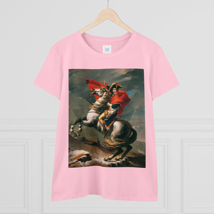 Napoleon Crossing the Alps by Jacques-Louis David Women's Midweight Cotton Tee