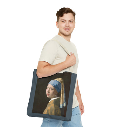 Girl with a Pearl Earring by Johannes Vermeer Tote Bag (AOP)