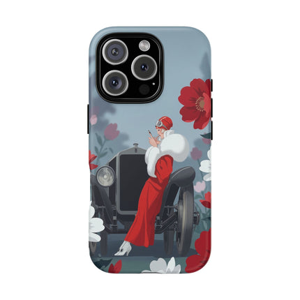 🚗🌺 The Lady Of The Grand Touring Car Phone Case – Art Deco Motoring Elegance