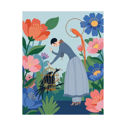 🦜🌺 The Garden Of Curious Birds Matte Vertical Poster – Art Deco Botanical Whimsy