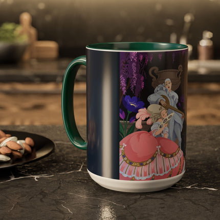 The Moonlit Garden Serenade Colorful Mugs – Art Deco Musical Elegance