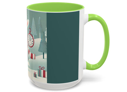 Candy Cane Timekeeper Bunny Colorful Mugs (11oz, 15oz)