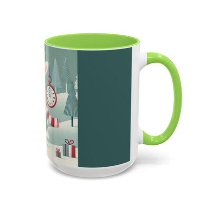 Candy Cane Timekeeper Bunny Colorful Mugs (11oz, 15oz)
