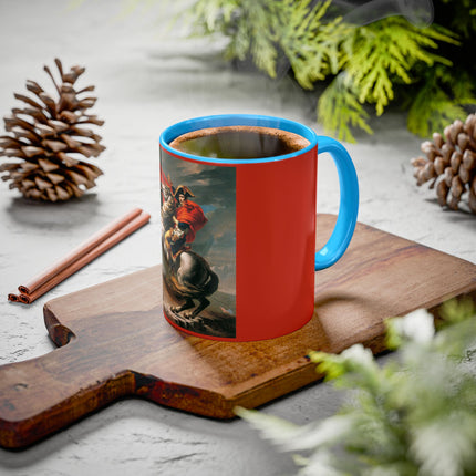 Napoleon Crossing the Alps by Jacques-Louis David Colorful Mugs (11oz, 15oz)