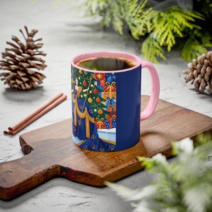 👑🎄 The Christmas Queen Of Golden Bells Colorful Mug – Art Deco Holiday Elegance