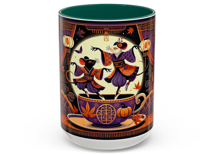Theatrical Halloween Mice on Teacup Colorful Mugs (11oz, 15oz)