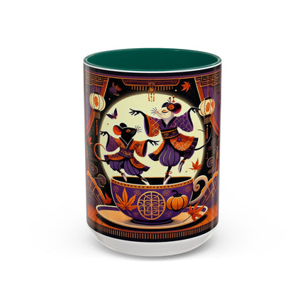 Theatrical Halloween Mice on Teacup Colorful Mugs (11oz, 15oz)