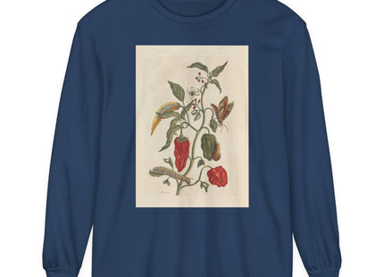 Botanical Pl.15 by Maria Sibylla Merian Garment-dyed Long Sleeve T-Shirt