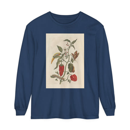 Botanical Pl.15 by Maria Sibylla Merian Garment-dyed Long Sleeve T-Shirt