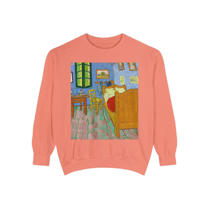 The Bedroom by Vincent van Gogh Unisex Garment-Dyed Sweatshirt