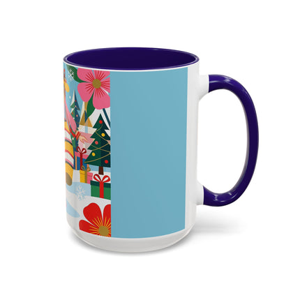 🌼🎄 The Christmas Blossom Belle Colorful Mug – Colorful Art Deco Holiday Fantasy
