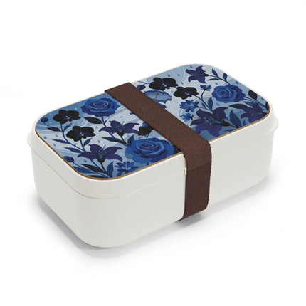 ☔💙 The Blue Rain Promenade Bento Lunch Box – Art Deco Floral Fashion