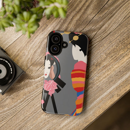 Geisha Mirror Phone Case – Elegant Reflection & Timeless Beauty