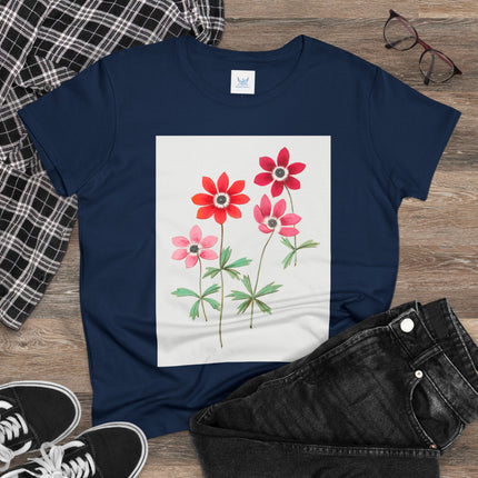 Women's Anemone Print Midweight Cotton Tee