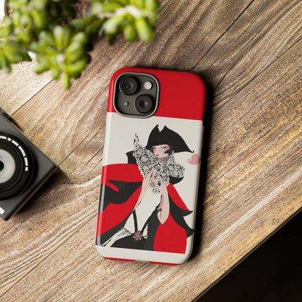 Crimson Masquerade Phone Case – Dramatic Grace & Bold Elegance