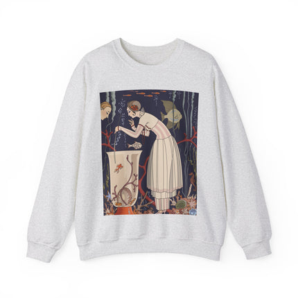 L'Etourdissant Petit Poisson (The Dazzling Little Fish) by George Barbier Heavy Blend™ Crewneck Sweatshirt