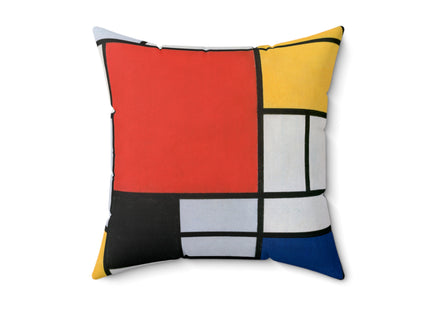 Composition with Red, Yellow, Blue, and Black by Piet Mondrian Spun Polyester Square Pillow