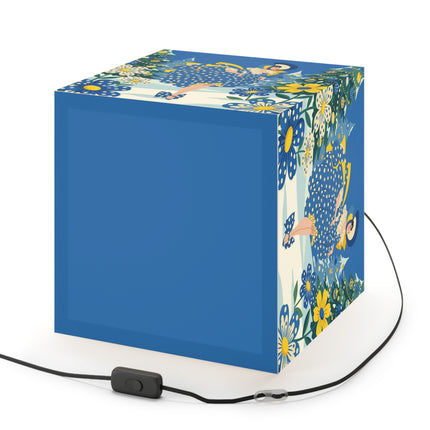 💙🌼 The Bluebell Christmas Promenade Light Cube Lamp – Art Deco Holiday Fantasy
