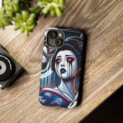 Geisha’s Black Ink Tears Phone Cases