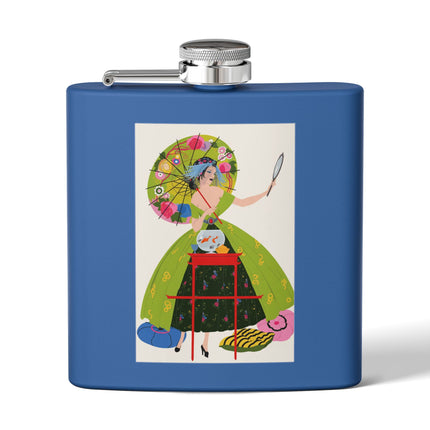 Lady with the Golden Fish Stainless Steel Flask – Whimsical Fashion & Playful Fantasy