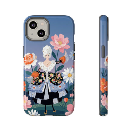 🌸🎀 The Grand Floral Promenade Phone Case – Art Deco Fashion Fantasy